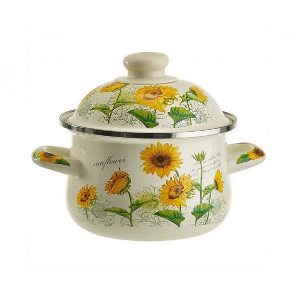 Кастрюля MetaLLoni 2 л Подсолнухи EM-1509