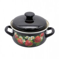 Кастрюля эмалированная КМЗ коричневая с рисунком 1.5л (61904-082/6)
