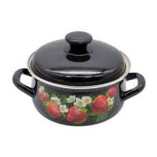 Кастрюля эмалированная КМЗ коричневая с рисунком 1.5л (61904-082/6)