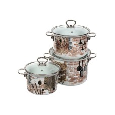 Набор из 3 эмалированных кастрюль КМЗ Элит Лофт-5-1