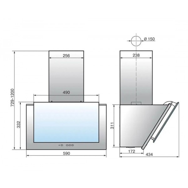 Вытяжка наклонная ELIKOR Рубин 60П-1000-Е4Д белый