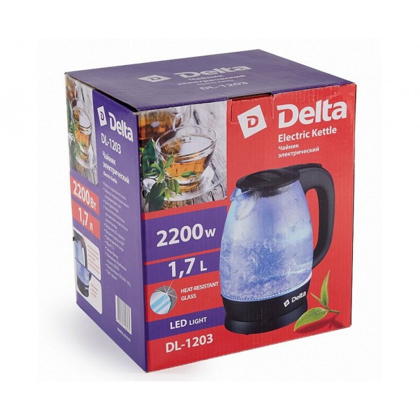 Эл.чайник DELTA DL-1203 черный