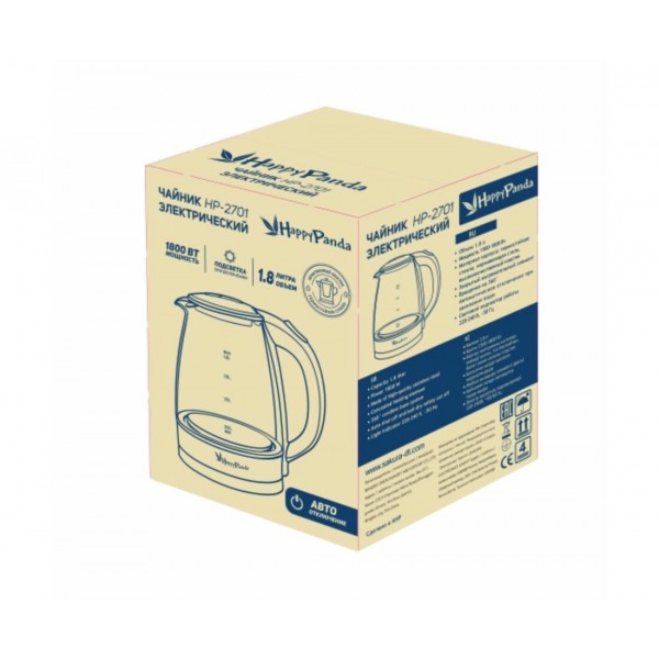 Электрочайник Happy Panda HP-2701BK 1.8 л черный