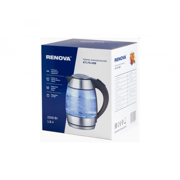 Электрочайник Renova KT17G-06B 1,8л 2200Вт