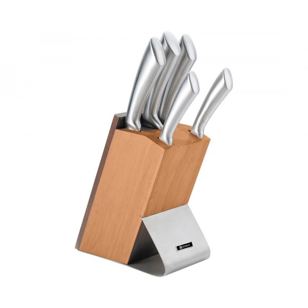 Набор кухонных ножей 6 предметов Zeidan Z-3134 с подставкой