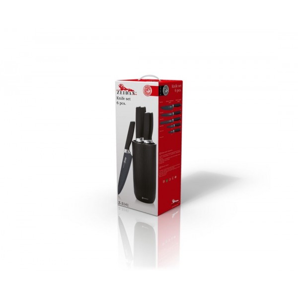 Набор кухонных ножей 6 предметов Zeidan Z-3141 с подставкой