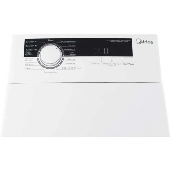 Стиральная машина автомат Midea MFE05W80B/W-RU 8кг, вертикальная, инверторная, белый