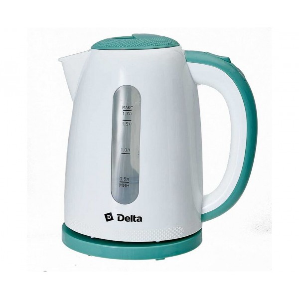 Эл.чайник DELTA DL-1106 белый/мятн.