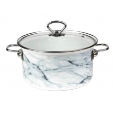 Кастрюля эмалированная КМЗ Белый мрамор 3.7л (72304-552/4.01-У1)