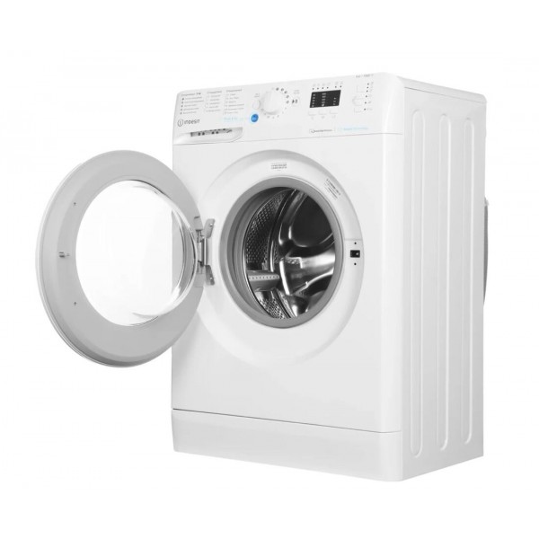 Стиральная машина автомат Indesit BWSA 6109 WWV с паром, узкая, 6кг, инверторная, белый
