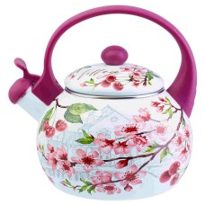 Чайник со свистком эмалированный Вишня ТМ Appetite FT7-VI 2,0л