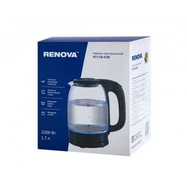 Электрочайник Renova KT17G-03B 1.7 л черный