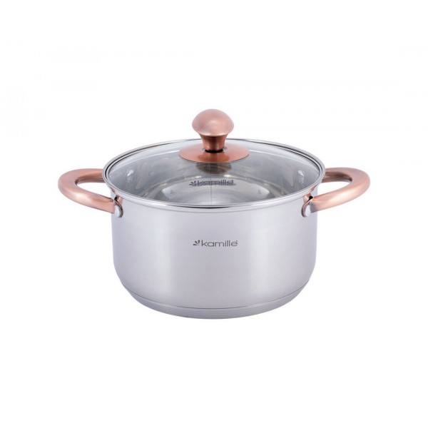 Кастрюля 4,5 л Kamille KM-4933 с медными ручками