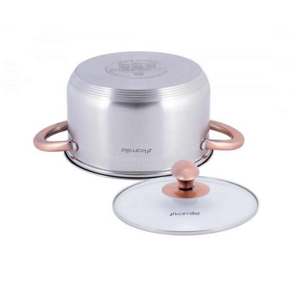 Кастрюля 4,5 л Kamille KM-4933 с медными ручками