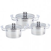 Набор кастрюль  Kamille KM-5861  6 предметов 1,7 л; 2,4 л; 3,1 л