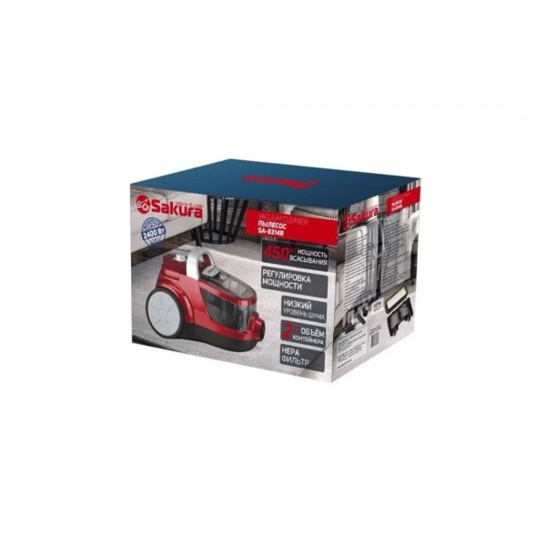 Пылесос Sakura SA-8314R 2400Вт красный металлик