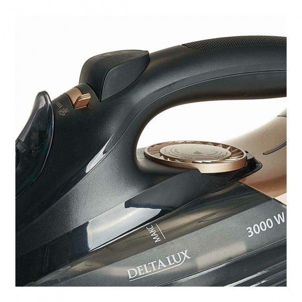 Утюг DELTA LUX DE-3008 3000 Вт черный/золотой